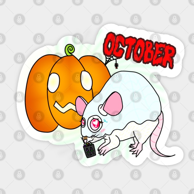 October Rat Sticker by Rad Rat Studios